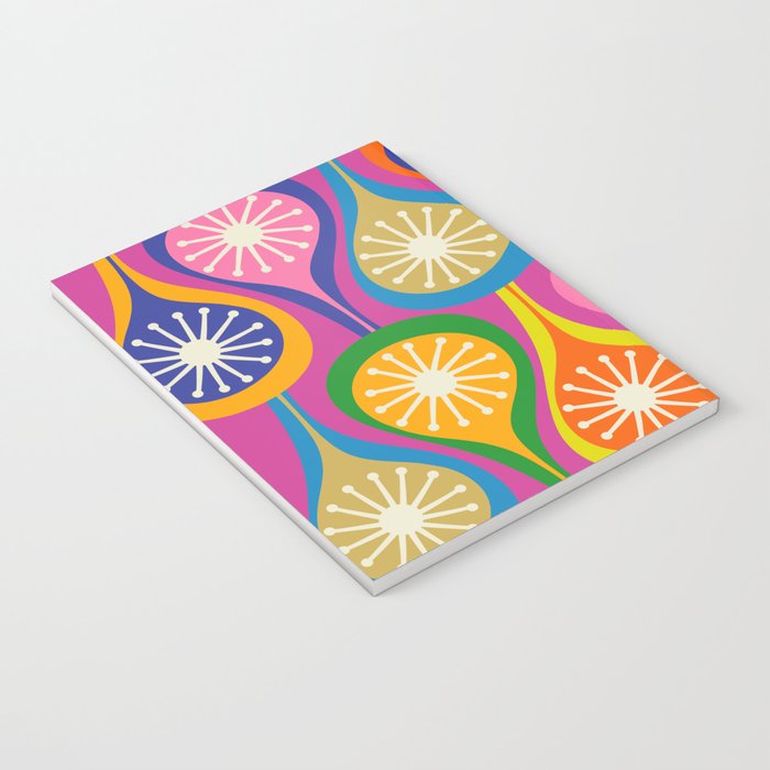 Colorful Mid Century Modern Atomic Drops Fun Retro Pattern Notebook Gallery Image 3