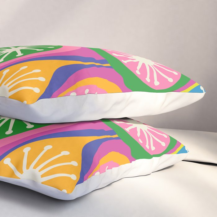 Colorful Mid Century Modern Atomic Drops Fun Retro Pattern Pillow Sham Gallery Image 3