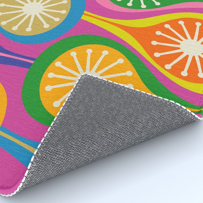 Colorful Mid Century Modern Atomic Drops Fun Retro Pattern Rug Gallery Image 4