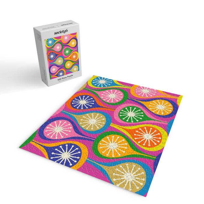 Colorful Mid Century Modern Atomic Drops Fun Retro Pattern Jigsaw Puzzle Gallery Image 2