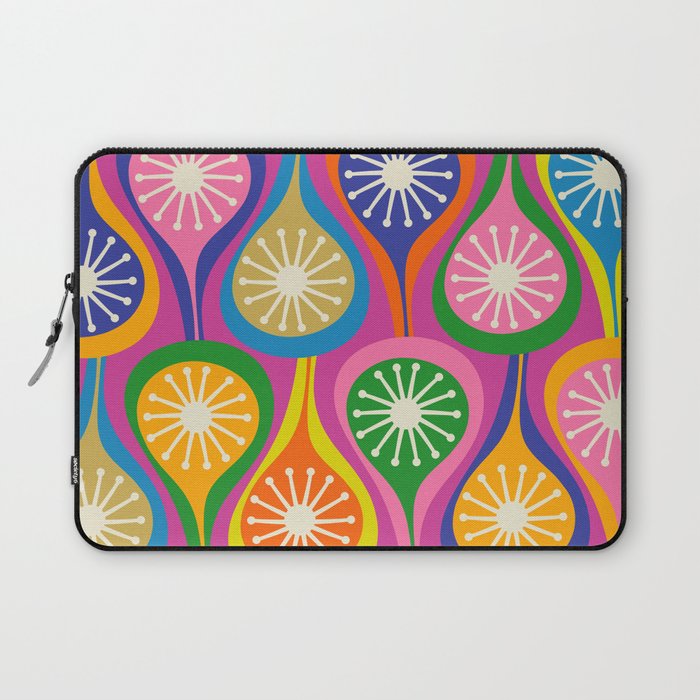 Colorful Mid Century Modern Atomic Drops Fun Retro Pattern Laptop Sleeve Gallery Image 1
