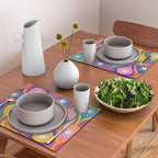 Colorful Mid Century Modern Atomic Drops Fun Retro Pattern Placemat Gallery Image 2