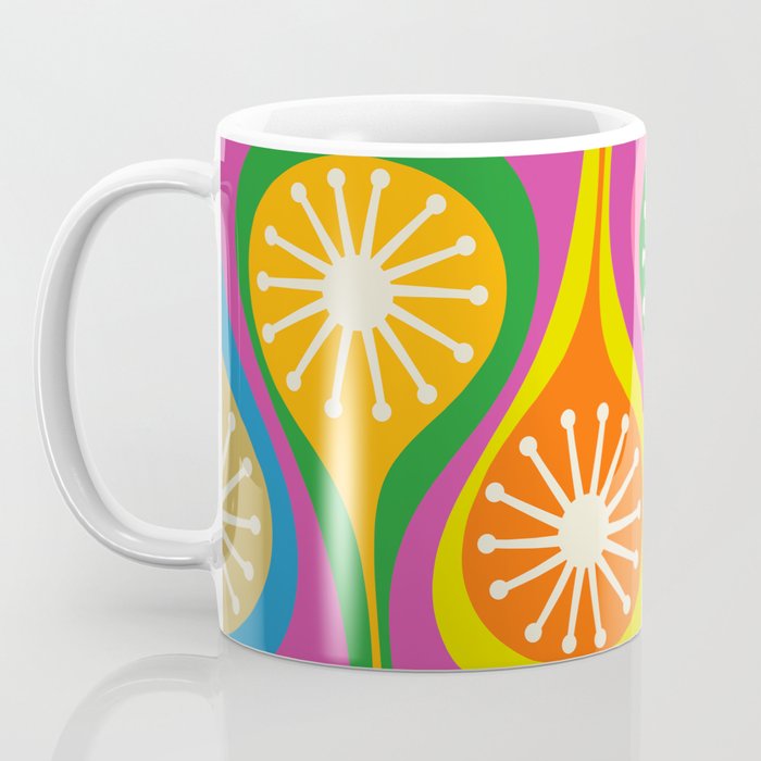Colorful Mid Century Modern Atomic Drops Fun Retro Pattern Coffee Mug Gallery Image 3