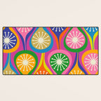 Colorful Mid Century Modern Atomic Drops Fun Retro Pattern Desk Mat Gallery Image 3
