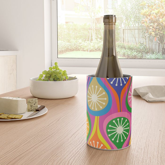 Colorful Mid Century Modern Atomic Drops Fun Retro Pattern Wine Chiller Gallery Image 4