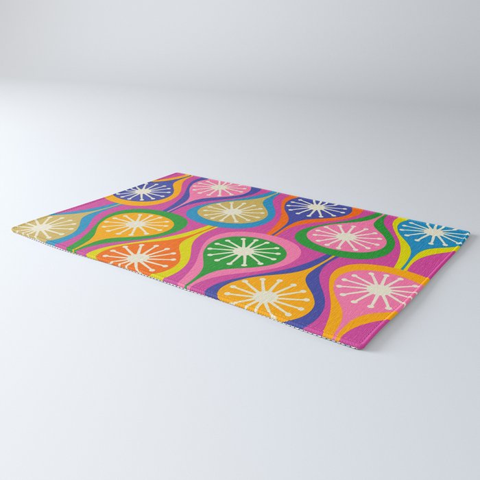 Colorful Mid Century Modern Atomic Drops Fun Retro Pattern Rug Gallery Image 3
