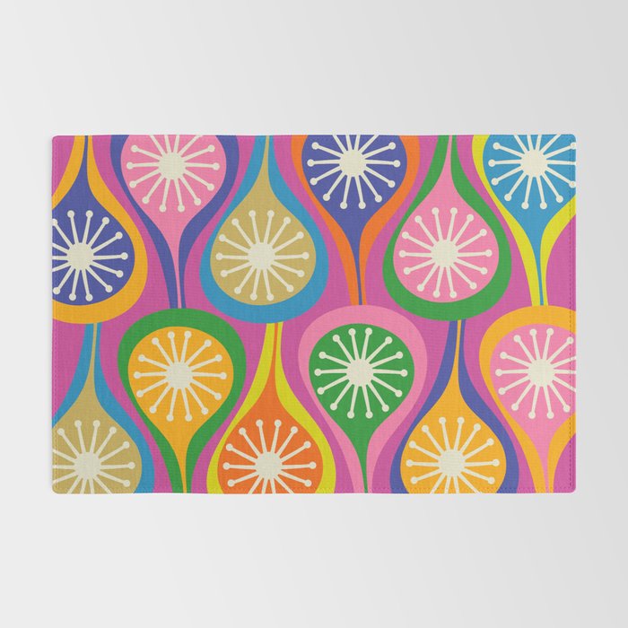 Colorful Mid Century Modern Atomic Drops Fun Retro Pattern Rug Gallery Image 2