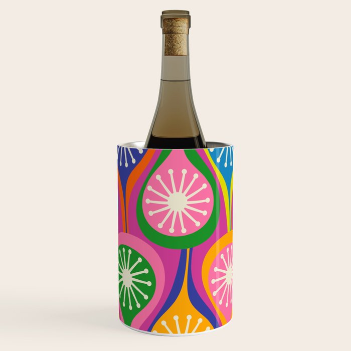 Colorful Mid Century Modern Atomic Drops Fun Retro Pattern Wine Chiller Gallery Image 3
