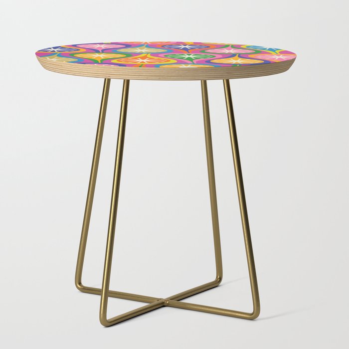 Colorful Mid Century Modern Atomic Drops Fun Retro Pattern Side Table Gallery Image 1