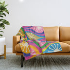 Colorful Mid Century Modern Atomic Drops Fun Retro Pattern Throw Blanket Gallery Image 1