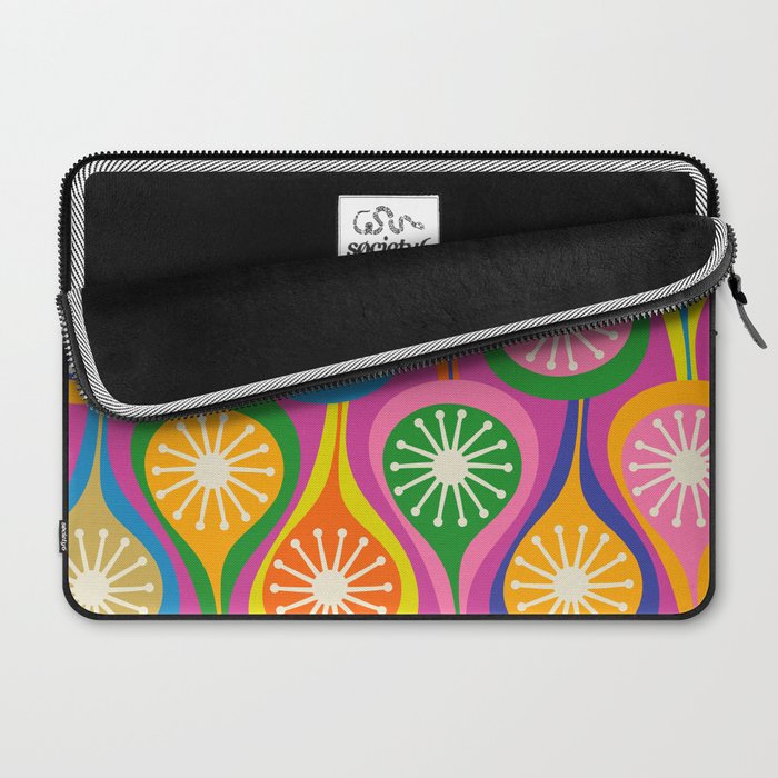 Colorful Mid Century Modern Atomic Drops Fun Retro Pattern Laptop Sleeve Gallery Image 2