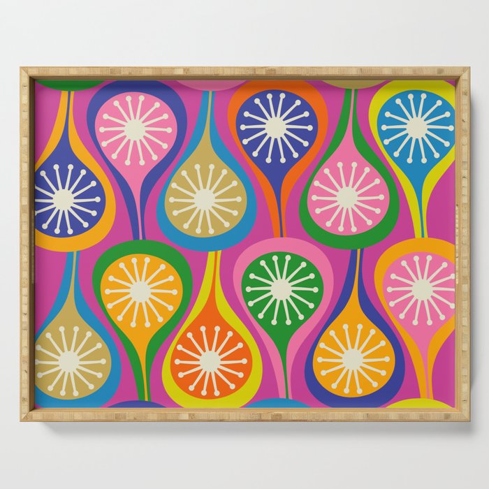Colorful Mid Century Modern Atomic Drops Fun Retro Pattern Serving Tray Gallery Image 1