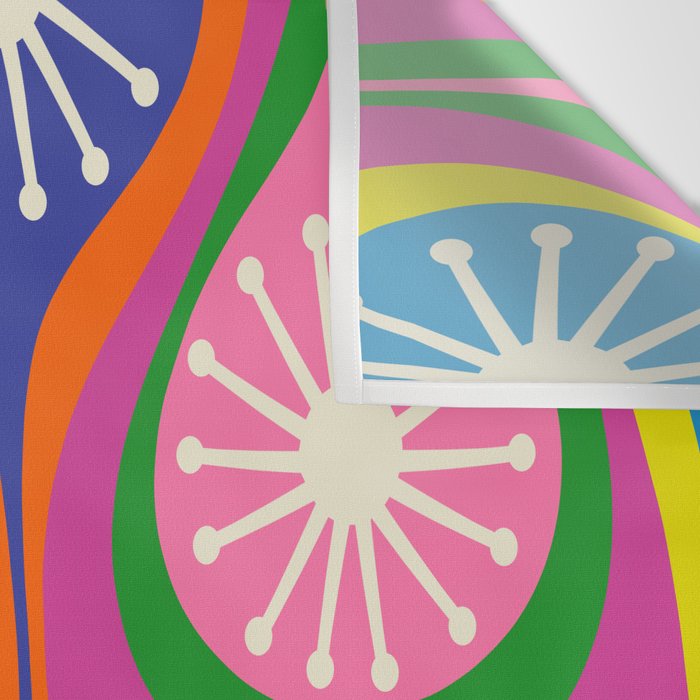 Colorful Mid Century Modern Atomic Drops Fun Retro Pattern Wall Tapestry Gallery Image 3