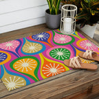 Colorful Mid Century Modern Atomic Drops Fun Retro Pattern Outdoor Rug Gallery Image 2