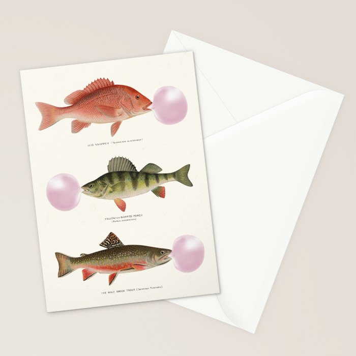 Bubblegum Fish Stationery Card Gallery Image 2