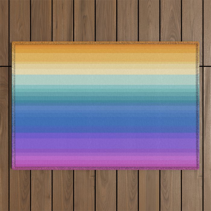 Classic Stripes XVI - Ombre Rainbow Outdoor Rug Gallery Image 1