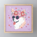 Corgi Flower Crown Festival Style Mini Art Print Gallery Image 1