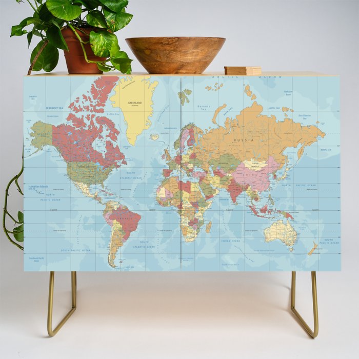 World Map Credenza Gallery Image 1