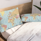 World Map Pillow Sham Gallery Image 2