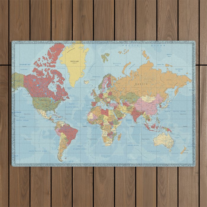 World Map Outdoor Rug Gallery Image 1