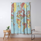 World Map Window Curtain Gallery Image 5