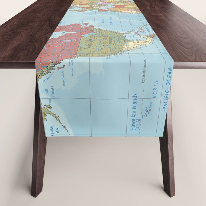 World Map Table Runner Gallery Image 1