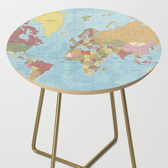 World Map Side Table Gallery Image 2