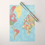 World Map Wrapping Paper Gallery Image 1
