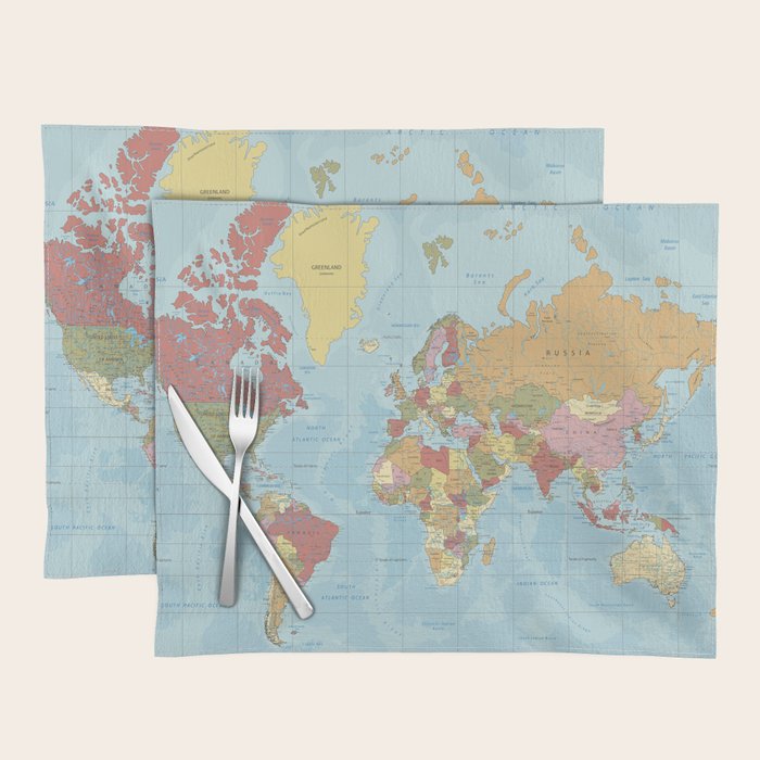 World Map Placemat Gallery Image 1
