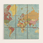 World Map Wood Wall Art Gallery Image 1