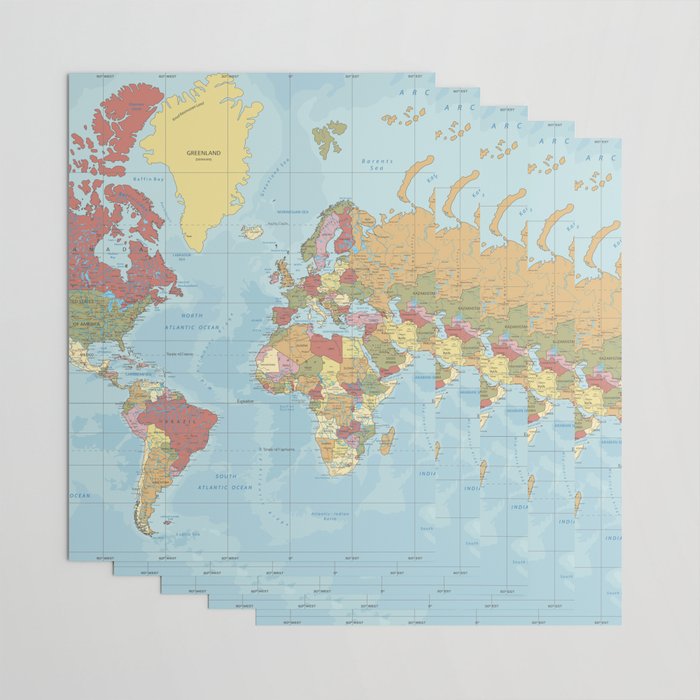 World Map Wrapping Paper Gallery Image 3