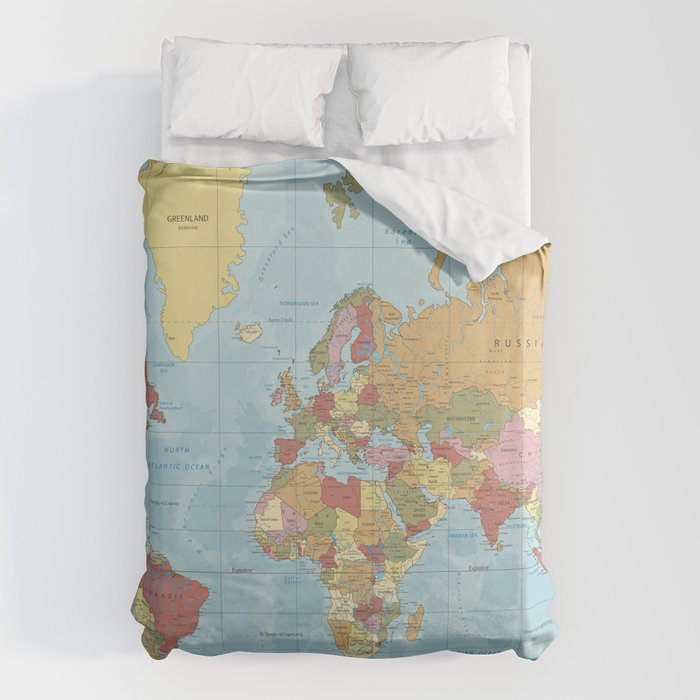 World Map Duvet Cover Gallery Image 6