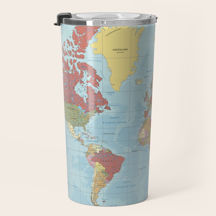 World Map Travel Mug Gallery Image 3