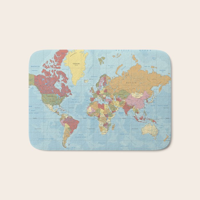 World Map Bath Mat Gallery Image 1