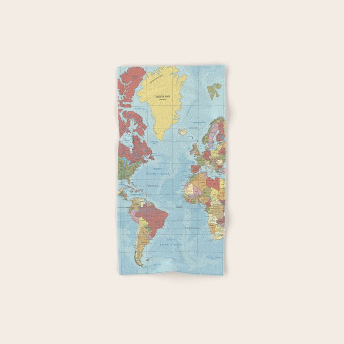 World Map Bath Towel Gallery Image 1