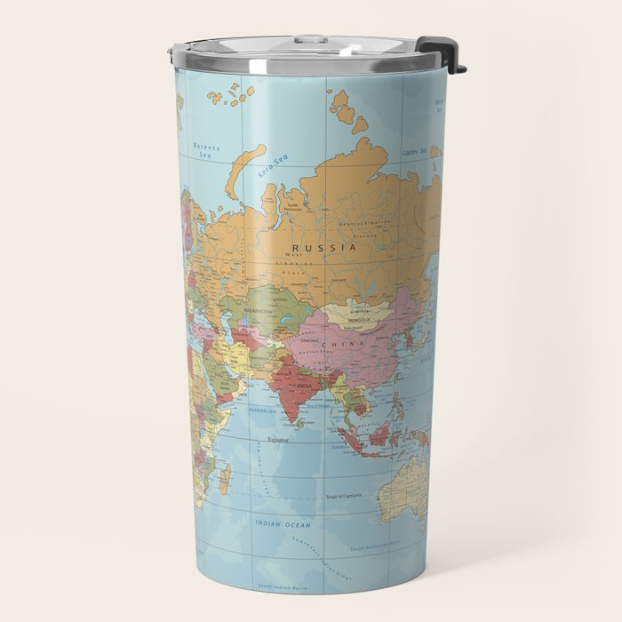 World Map Travel Mug Gallery Image 2