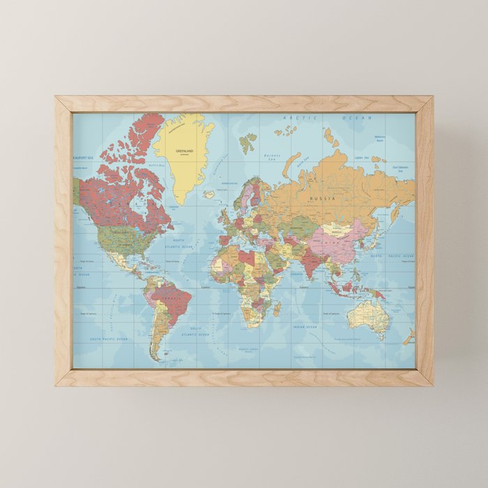 World Map Mini Art Print Gallery Image 1