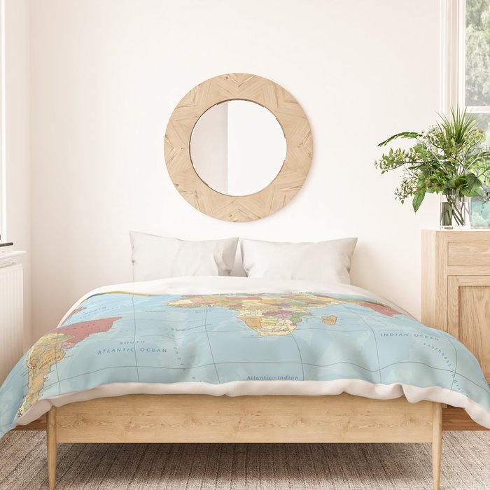 World Map Duvet Cover Gallery Image 3