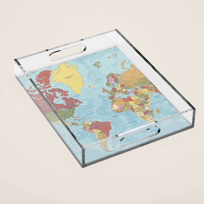 World Map Acrylic Tray Gallery Image 1