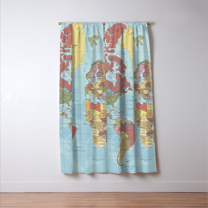 World Map Window Curtain Gallery Image 3