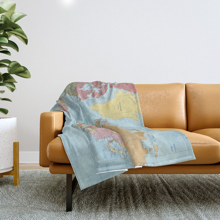World Map Throw Blanket Gallery Image 1