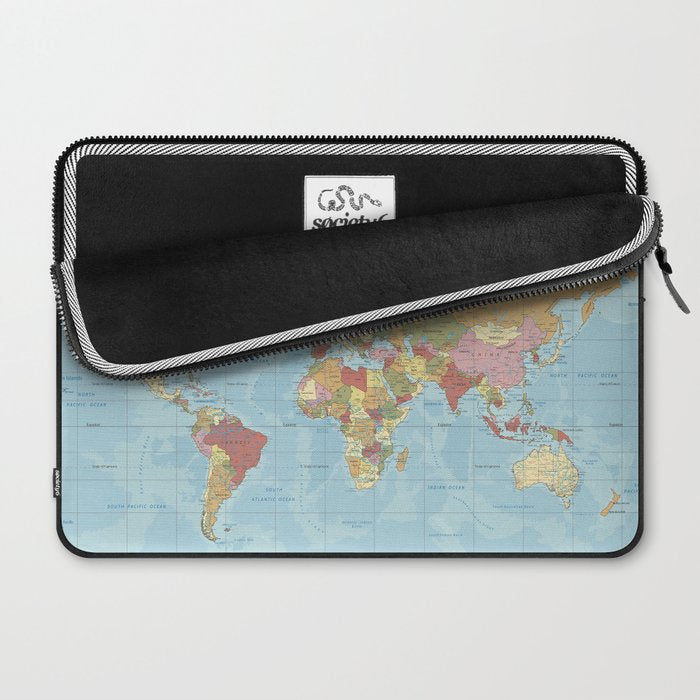 World Map Laptop Sleeve Gallery Image 2