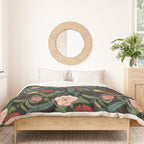 Botanical and Black Pugs Duvet Cover Gallery Image 3