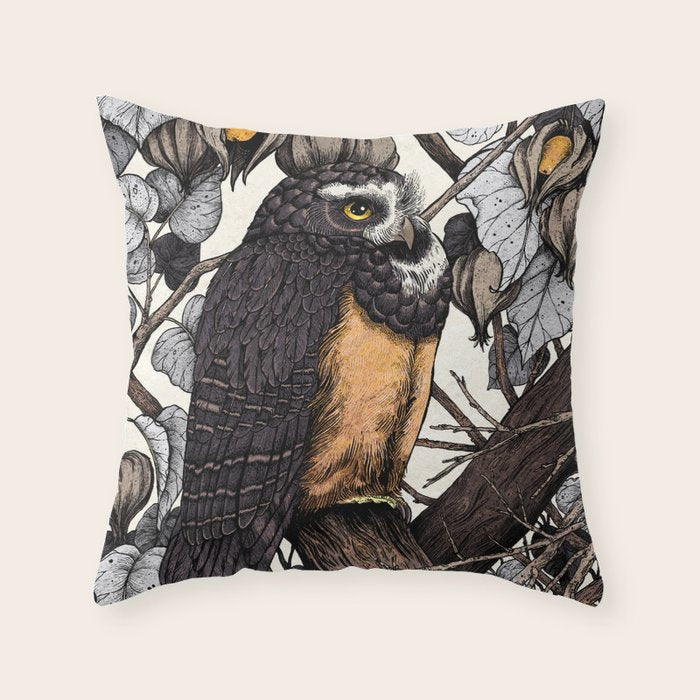 Spectacled Owl Throw Pillow Gallery Image 6
