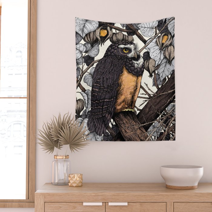 Spectacled Owl Wall Tapestry Gallery Image 2