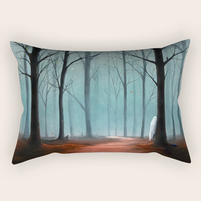 Halloween Forest Scene 2023 Rectangular Pillow Gallery Image 1