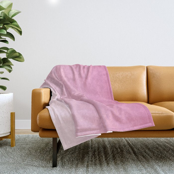 Dreamy Pink Ombre Gradient Throw Blanket Gallery Image 1