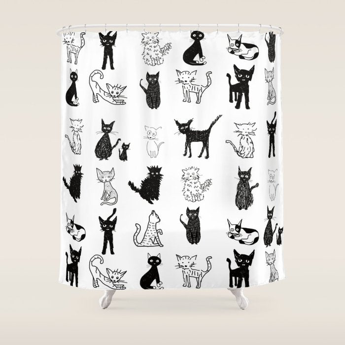 Cats Shower Curtain Gallery Image 1