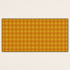 Gingham Check Pattern in Mustard Orange Yellow Desk Mat Gallery Image 3