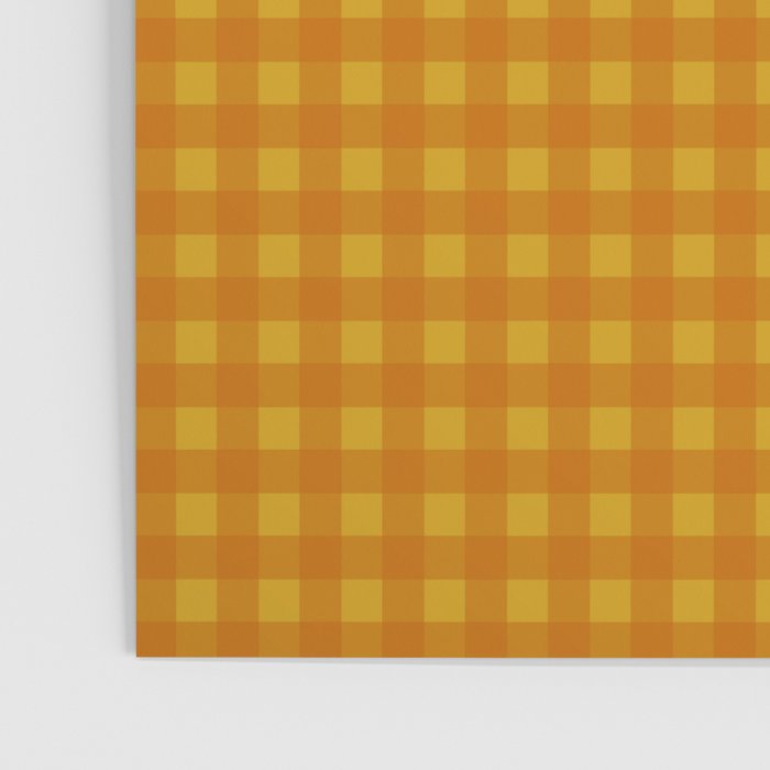 Gingham Check Pattern in Mustard Orange Yellow Poster Gallery Image 3